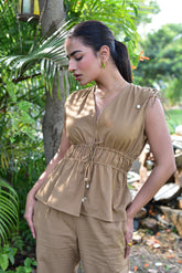 Cinnamon Drawstring Top