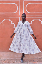 Monochrome Palm Dress