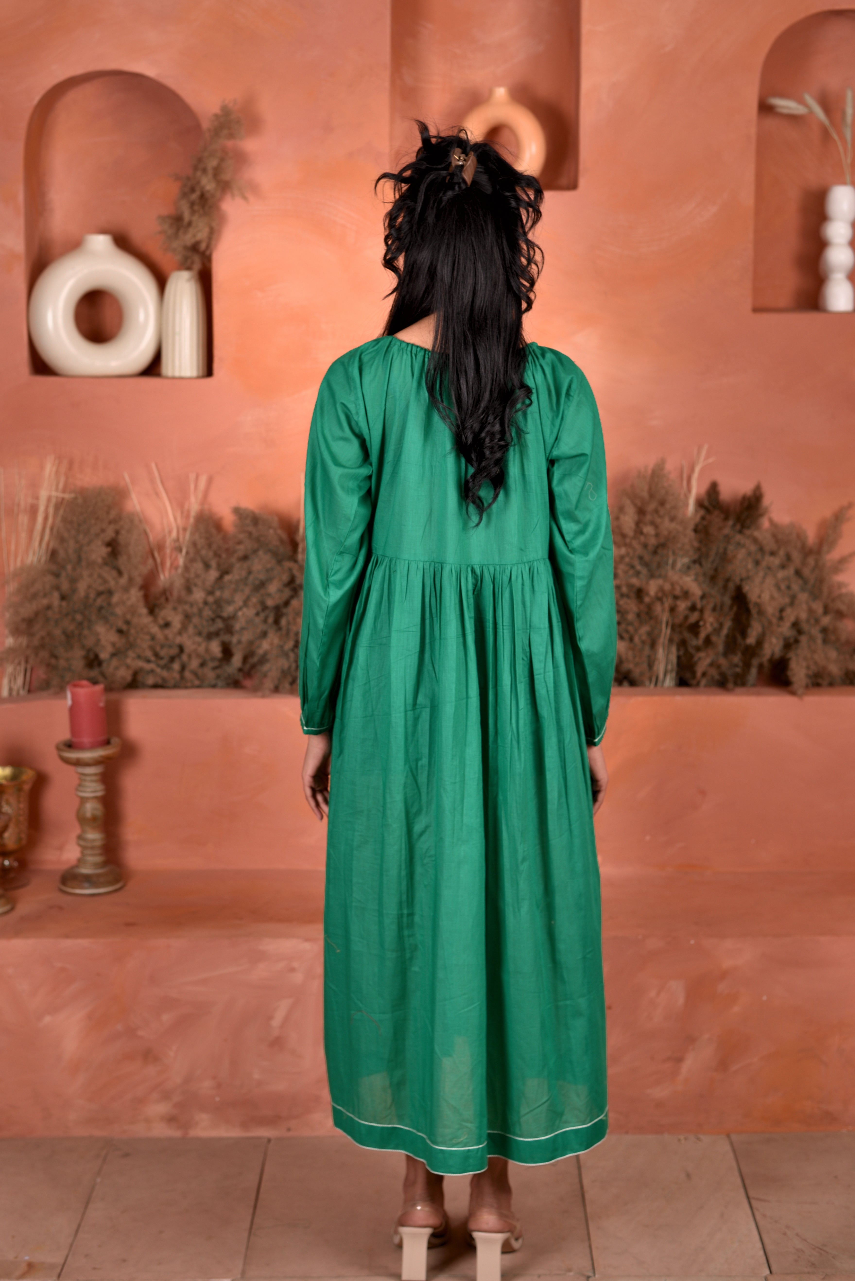 Zaria Gathered Midi Dress