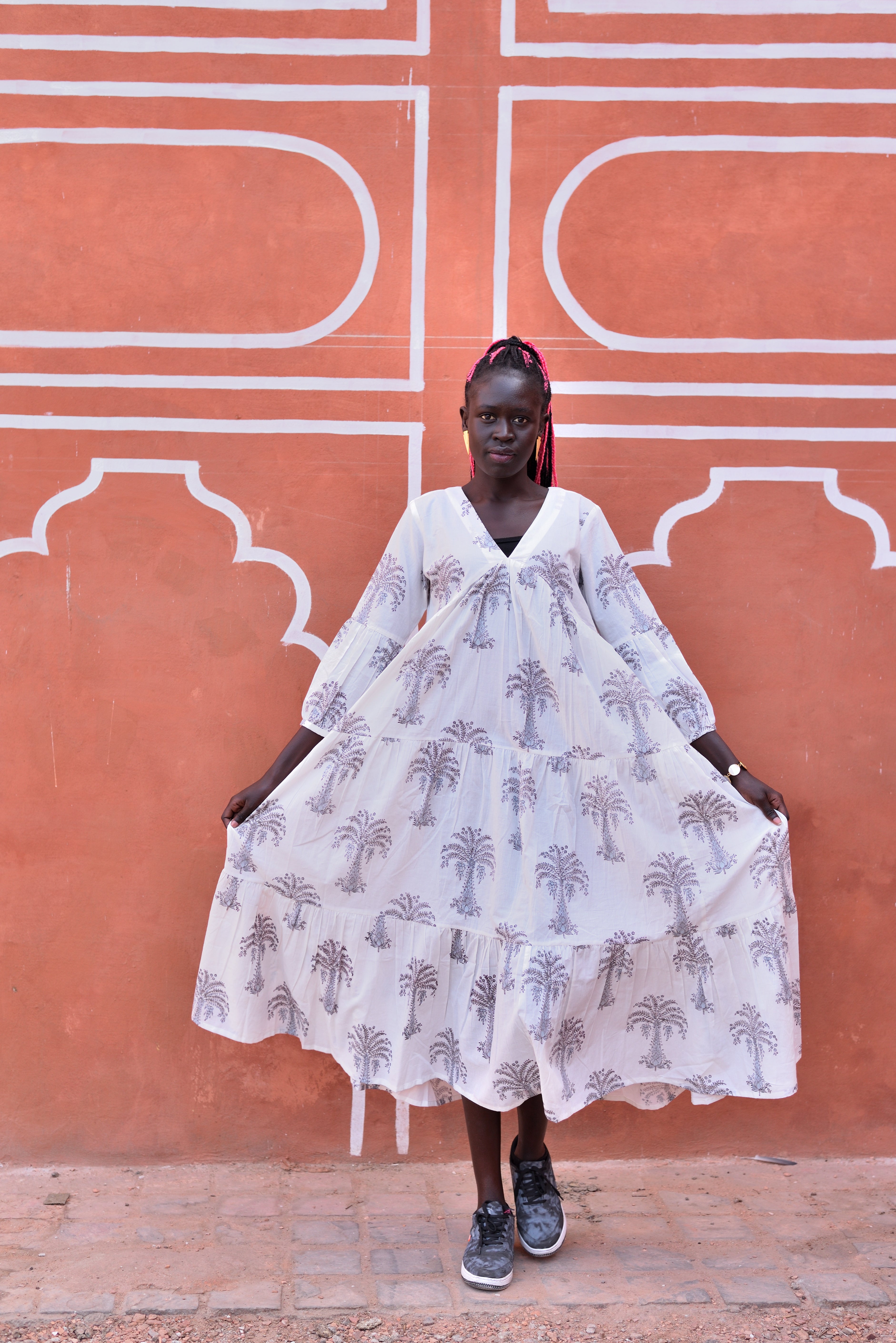 Monochrome Palm Dress