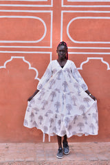 Monochrome Palm Dress